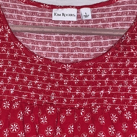 KIM ROGERS NEW FLORAL TOP RED - Picture 2 of 2